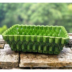 Vintage MCM Art Deco Planter UNGEMACH POTTERY UPCO 103-10 10.5" Shingle Pattern